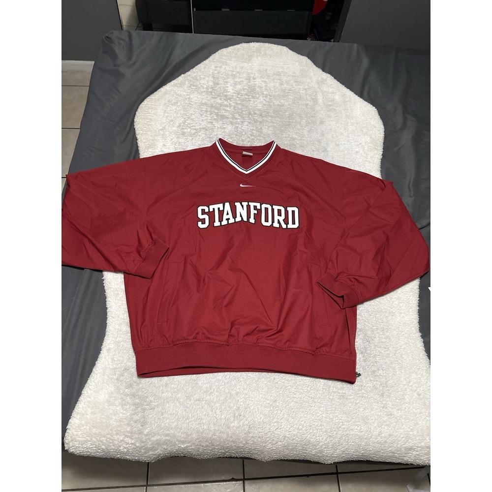 Vintage Nike Stanford University Mens XL Windbreaker Pullover Sweater Center Y2K